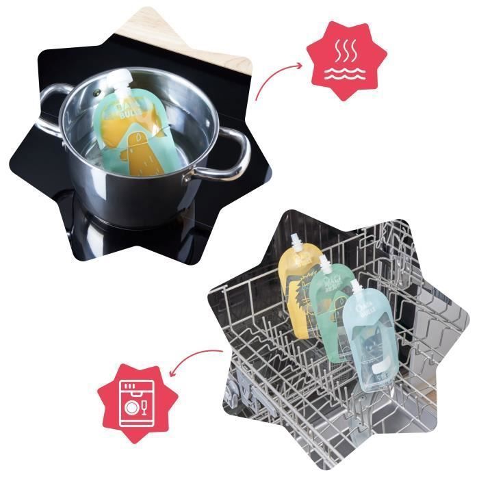 Confezione da 15 bottiglie d'acqua riutilizzabili da 150 ml Badabulle