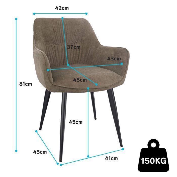 WAFTING Lot de 6 Chaises de Salle à Manger, Chaises de Cuisine, Fauteuil Rembourrée en Velours, Pieds en Métal, Marron