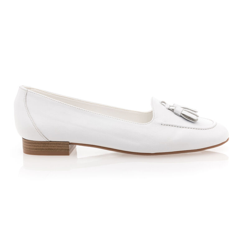 Hvite loafers/båtsko til dame