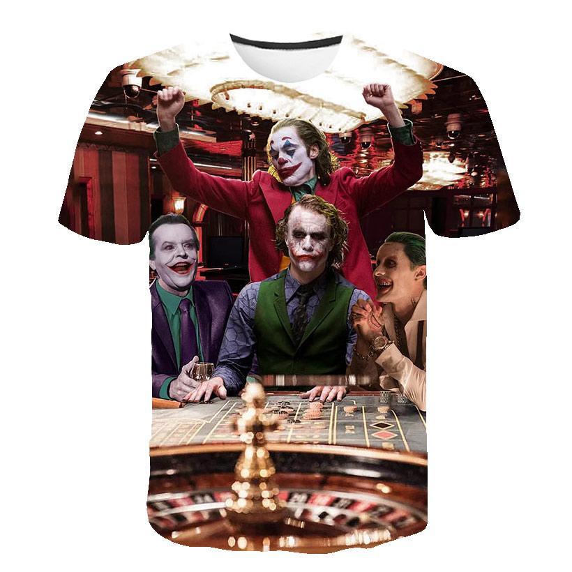 Camiseta Joker Be renace 2020 nueva camiseta Joker 3D personaje de cómic divertido Joker con póker camiseta 3D verano estilo Harajuku camisetas top