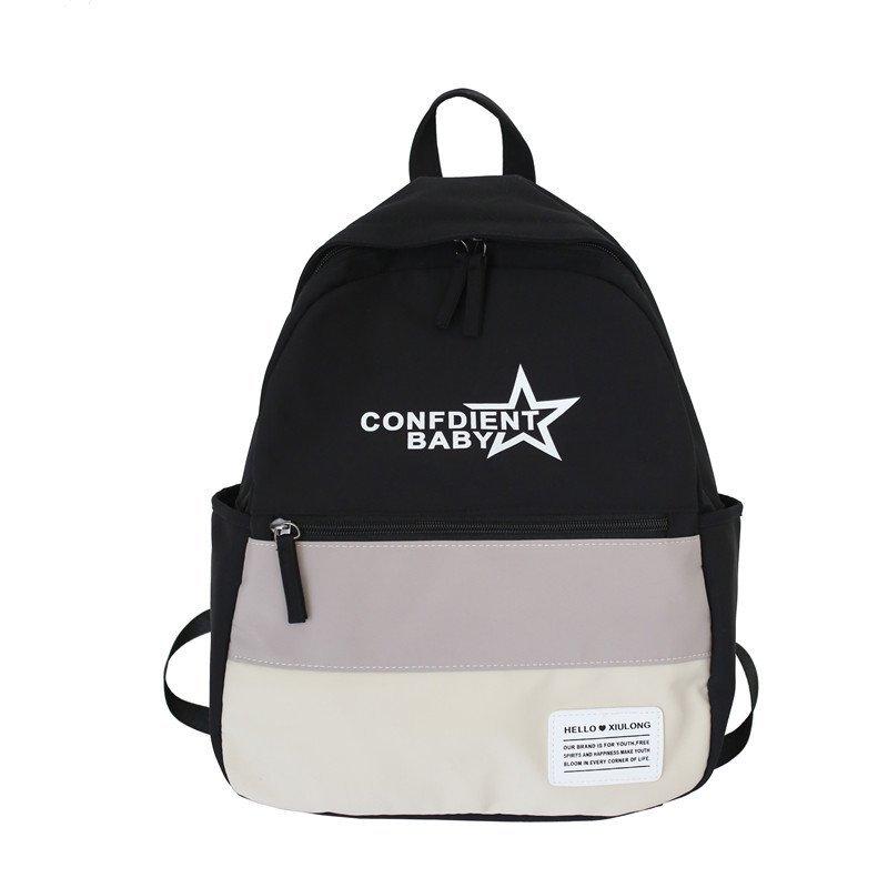 Nouveaux coloris de coutures, sacs à dos à motifs lettres et étoiles pour adolescentes, sacs à dos imperméables de qualité pour femmes