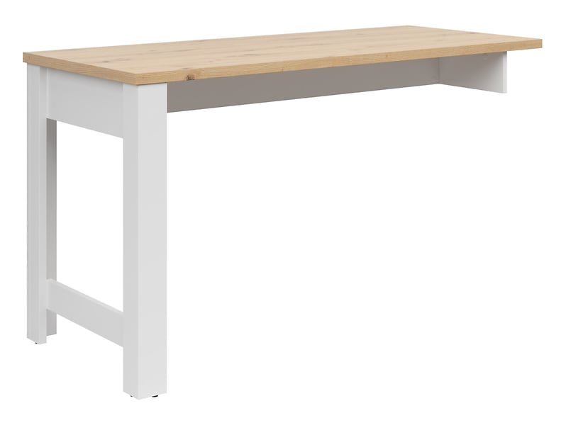 Blat biurka Hygge 140 cm biały/dąb artisan