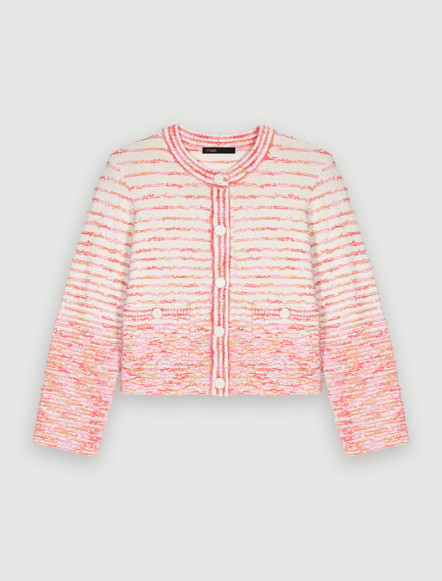 Vest met contrasterende draden - Roze/Ecru