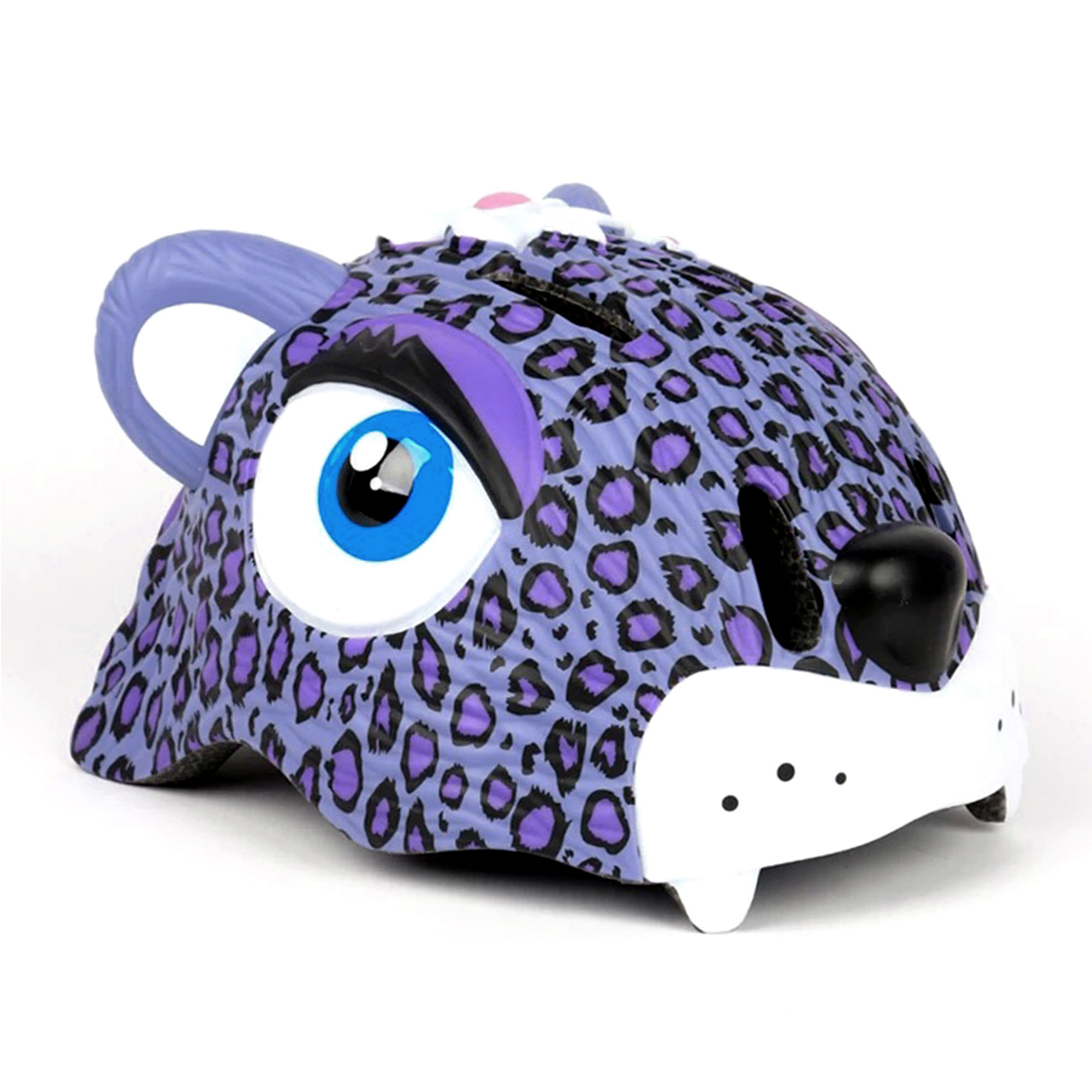 Kinderfahrradhelm | Lila Leopard | Crazy Safety | EN1078-zertifiziert