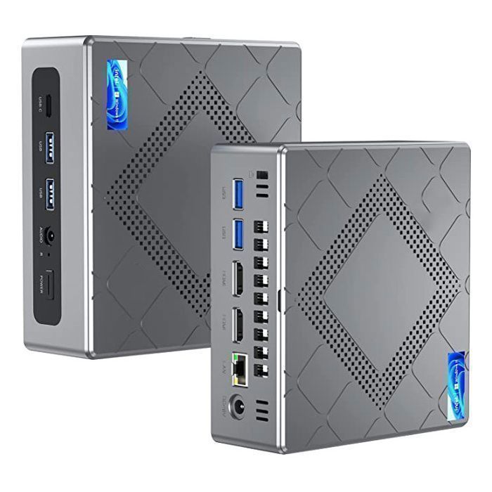 NiPoGi Mini PC, Intel Core i5-12600H (12C/16T, tot 4,5 GHz), 16 GB DDR4, 512 GB NVMe M.2 SSD, WiFi 6, 2 HDMI + VGA 4K UHD Triple Screen