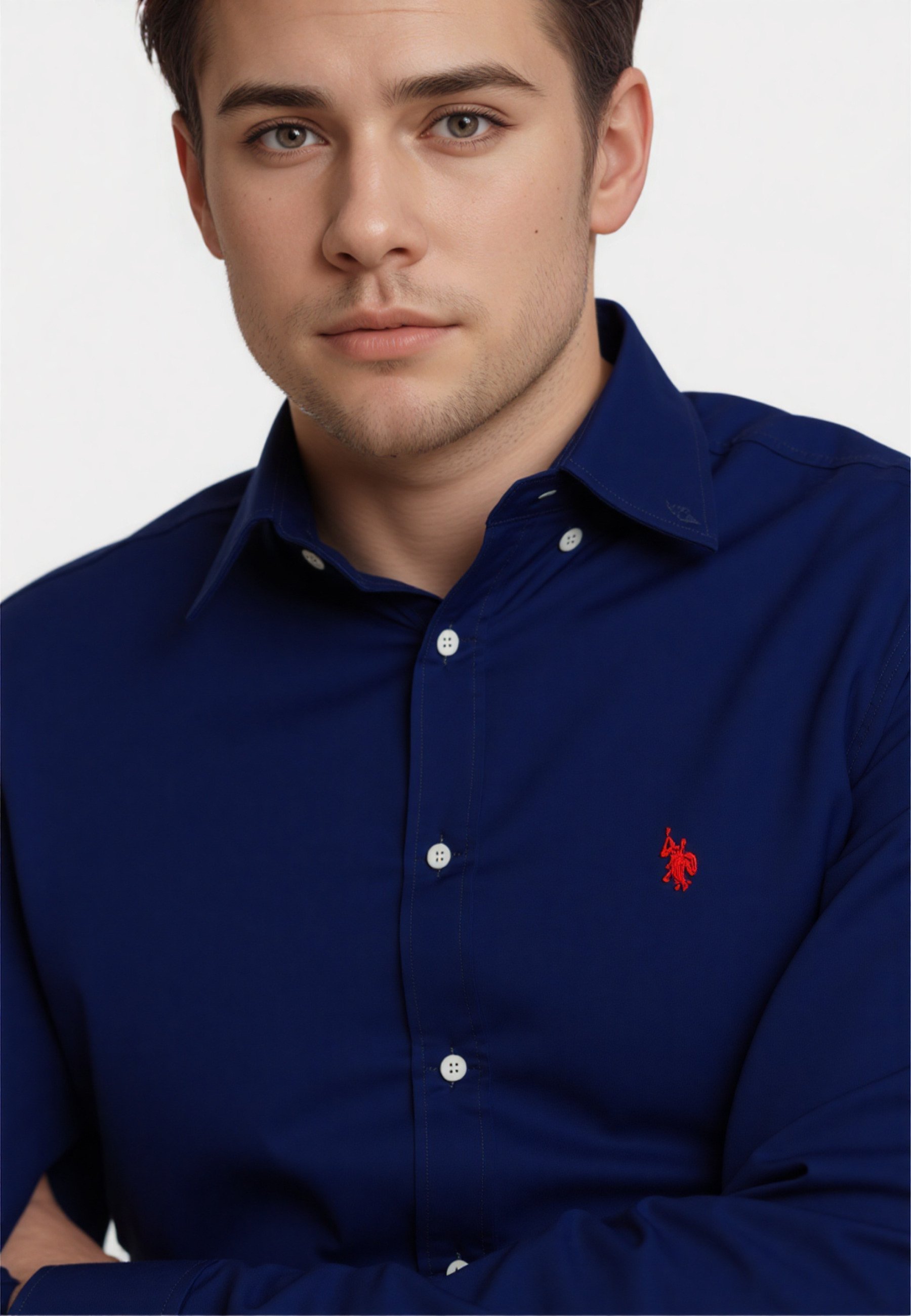 US Polo Assn. krekls ar garām piedurknēm - tumši zils