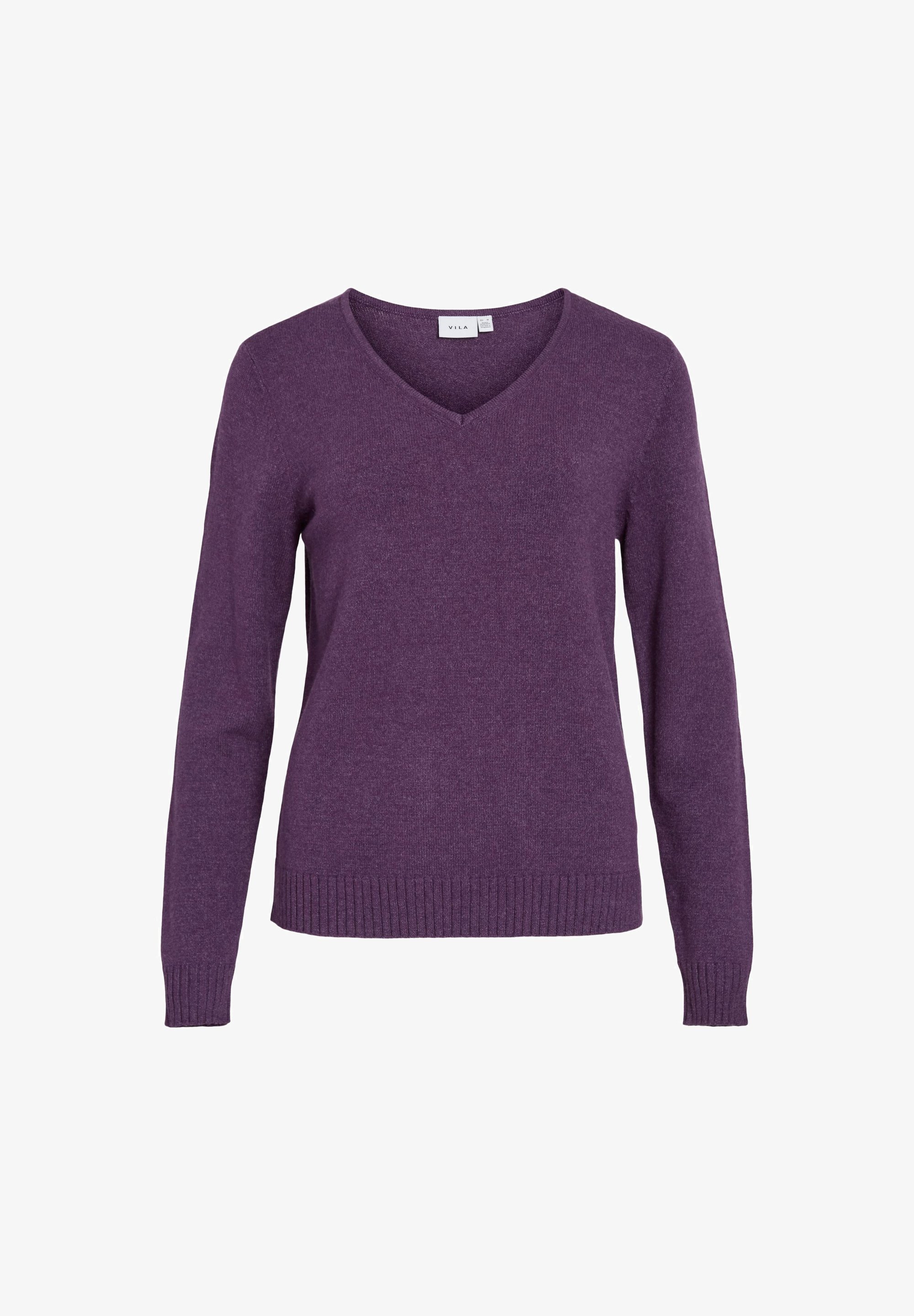 VILA VIRIL L/S V-NECK TOP - Maglione - viola imperiale