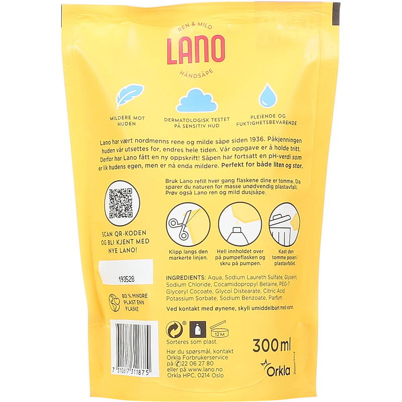 Lano Handtvål 300 ml refill, Lano