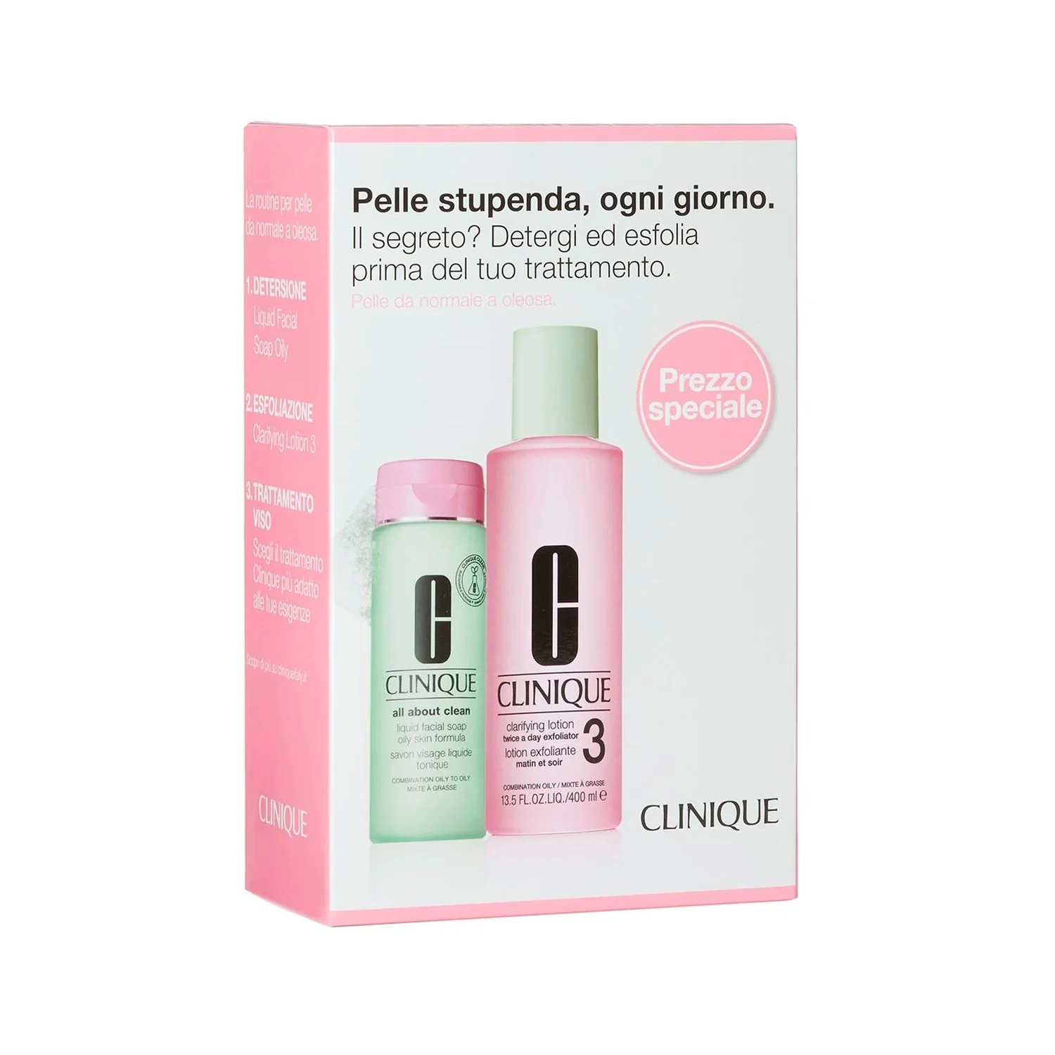 Sistema 3 Fasi Clarifying Lotion 3 - Cofanetto Detergente, Sapone detergente viso, Esfoliante viso