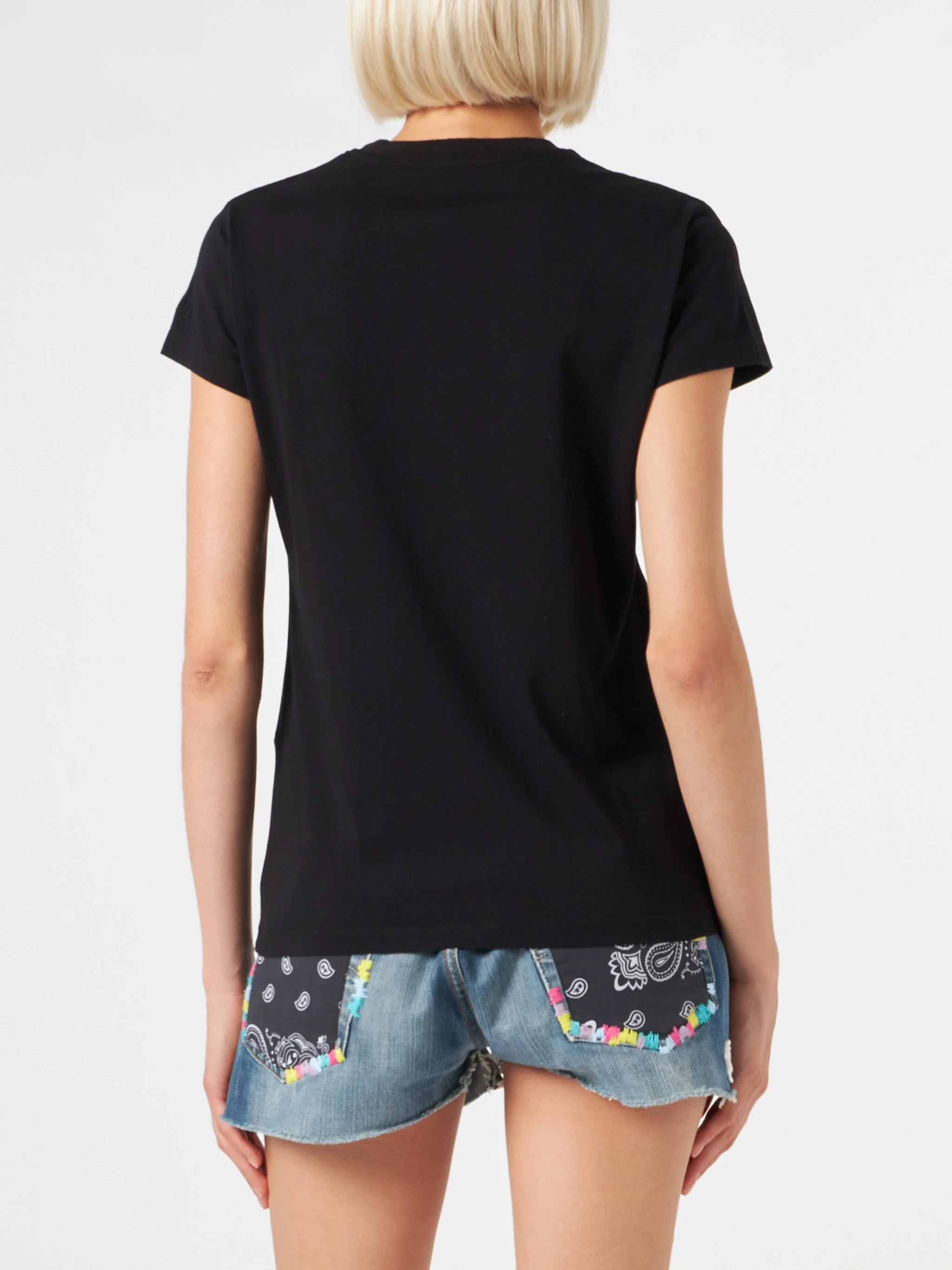Dames katoenen T-shirt met borduurwerk