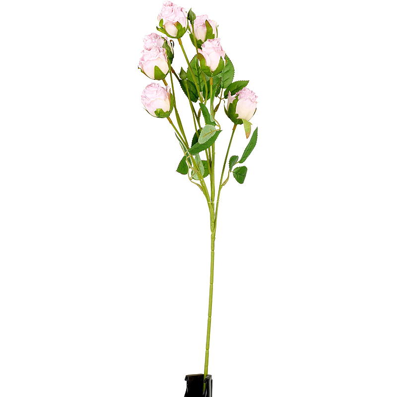 Rosa da interno, stelo da 56 cm con 7 fiori artificiali