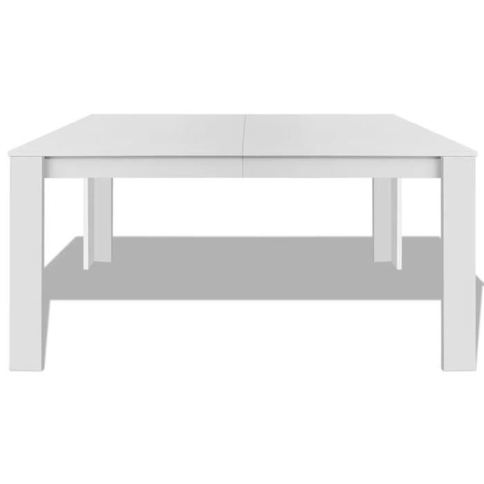 Mesa de comedor - Profesional - 140 x 80 cm - Blanca - Rectangular - 6 plazas