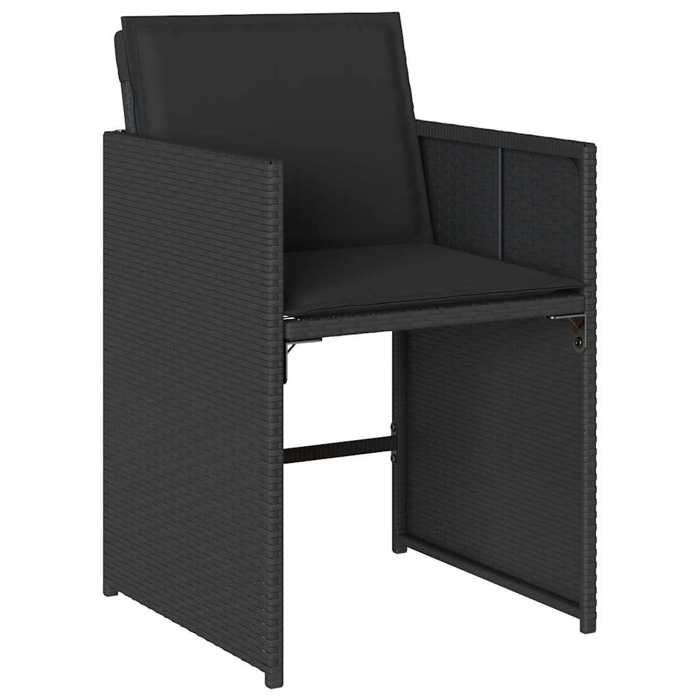 Ensemble à manger de jardin - vidaXL - 7 pièces - Résine tressée - Noir - 165x106x73 cm (table) - 50,5x50x79 cm (chaise)