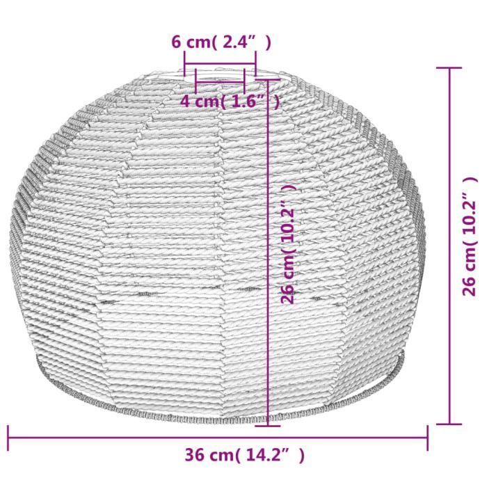 vidaXL Abat-jour de plafonnier Ø36x26 cm fer et papier 364363