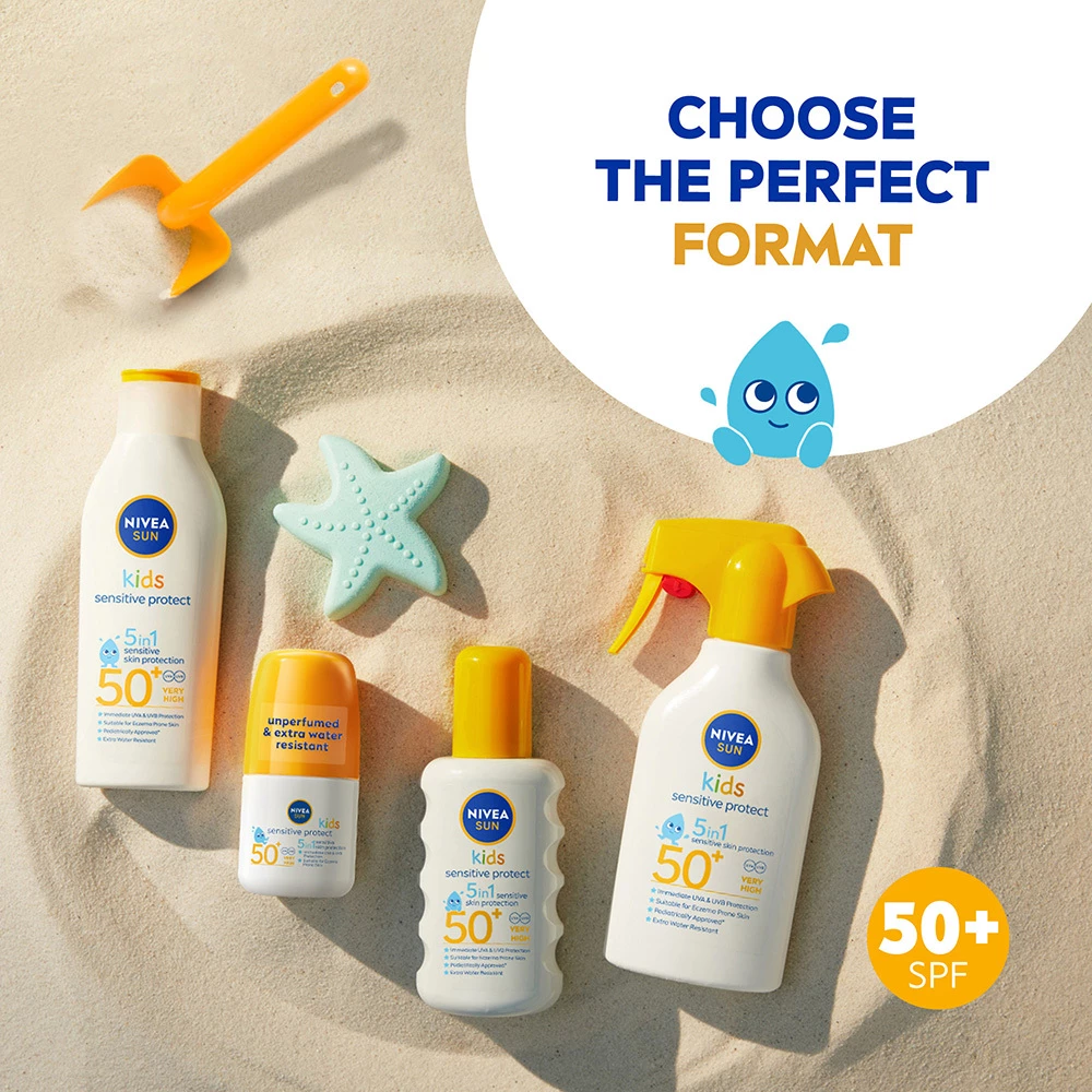 NIVEA Gyermek Naptej SPF50+ 270 ml - Sensitive Protect & Play Sun Spray