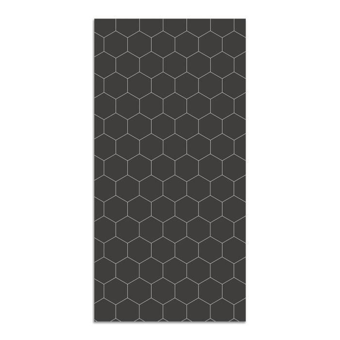 Alfombra de vinilo Panorama Mosaic Hexagons Gris 140x200 cm - Alfombra para cocina, oficina y sala de estar en PVC