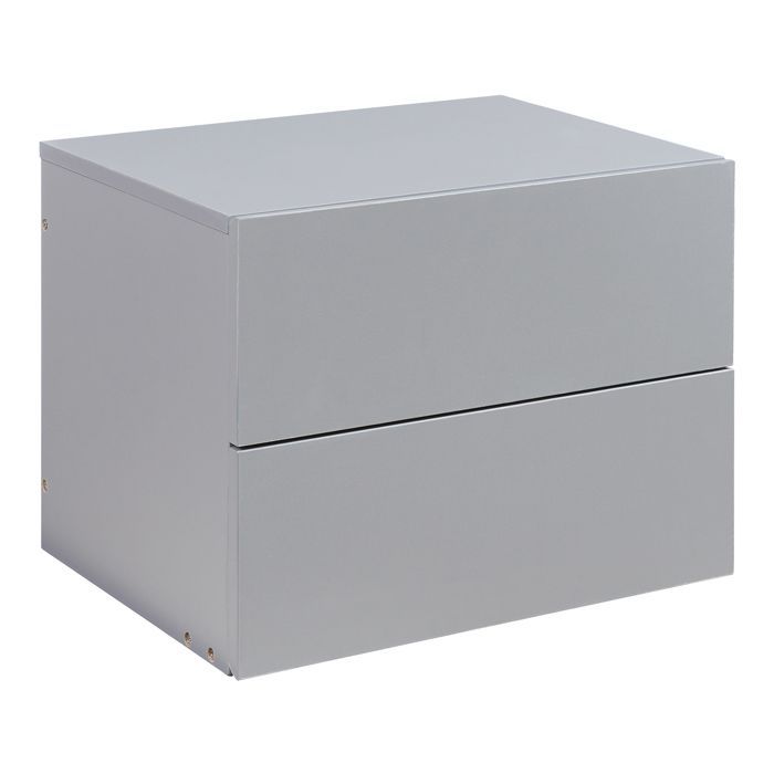 Comodino a parete Ampfing con 2 cassetti, 40 x 29 x 30 cm, grigio chiaro