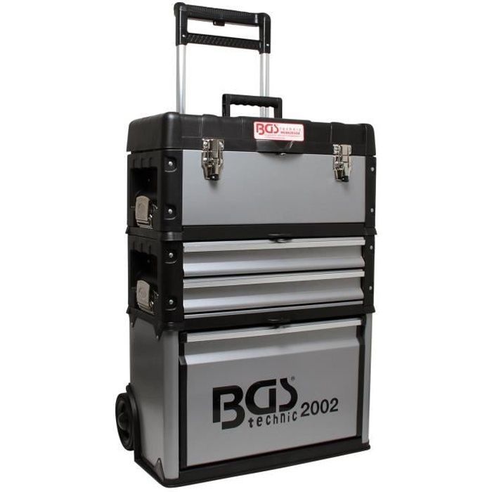 Toolbox - BGS - Empty rolling case - 3 compartments - 75 kg capacity - 720 mm height