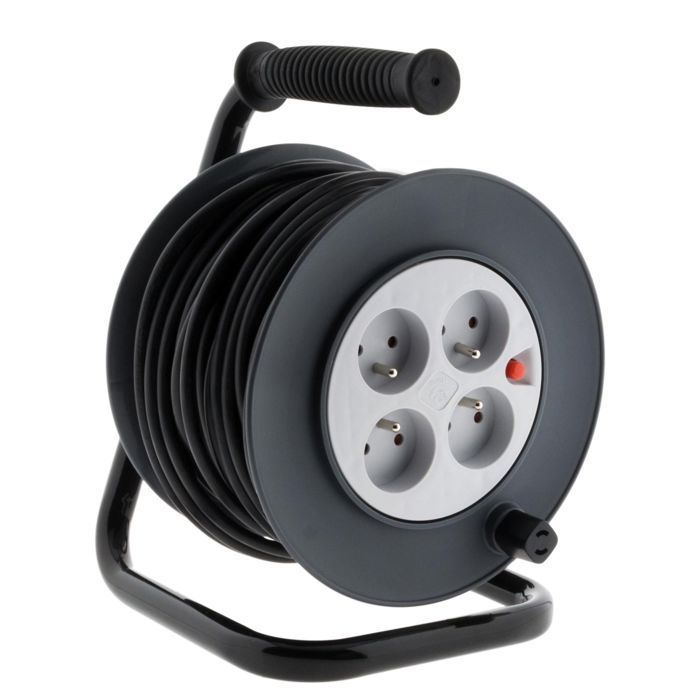 Carrete de cable eléctrico de 25 m y 3 x 1,5 mm