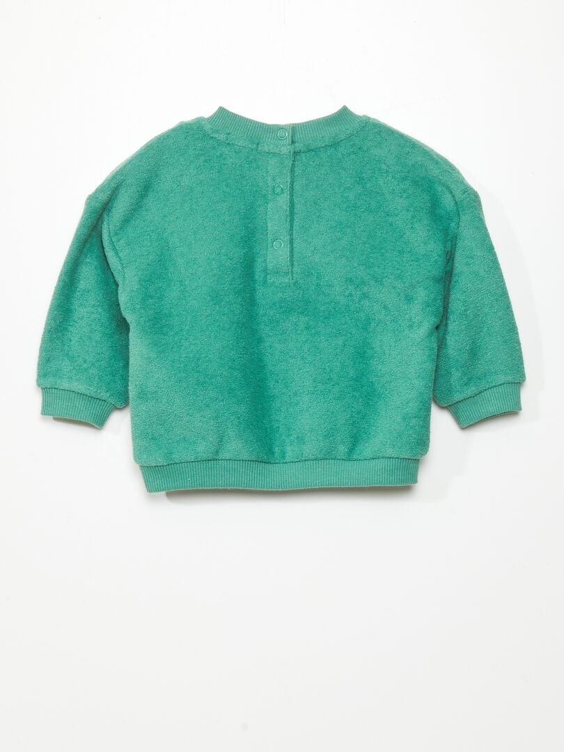 Oversized badstof sweatshirt - Unisex - GROEN