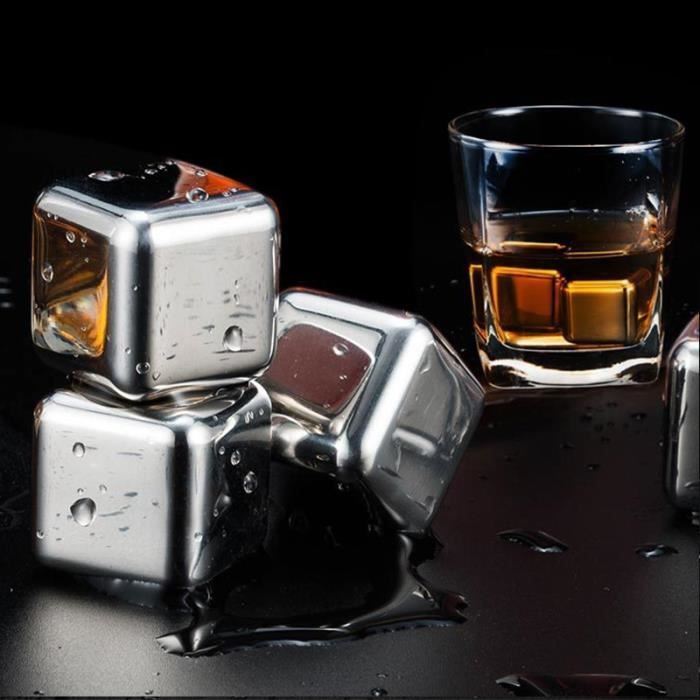 Rafraichisseur vin,304 glaçons en acier inoxydable réutilisable refroidisseur pierre île whisky bière vin métal granule - Type 9pcs