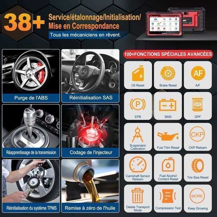 2026 LAUNCH X431 PRO Elite Outil de Diagnostic Auto avec CANFD DOIP Bidirectionnel Codage ECU Valise Diagnostic OBD2 Scanner