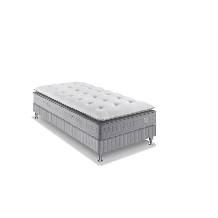 SIMMONS SW5 Set 90 x 200 cm mattress + bed base - 29 cm thick - No Flip - Pocket springs - Firm - Made in France