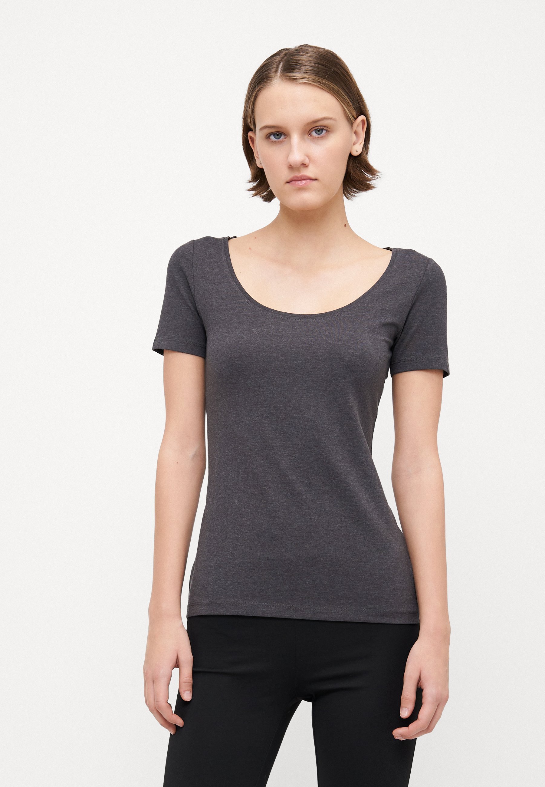 Anna Field Tall 3-pack - Basic T-shirt - wit/zwart/donkergrijs