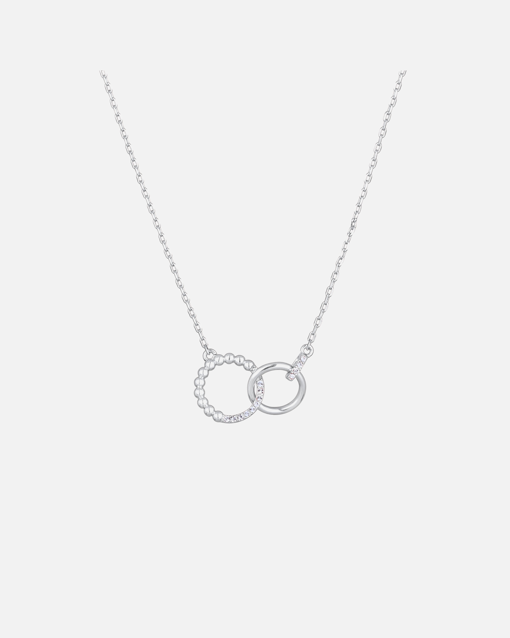 Elli Femmes Pendentif Anneaux Élégant Boule Entrelacé Couleur Argent avec Cristaux