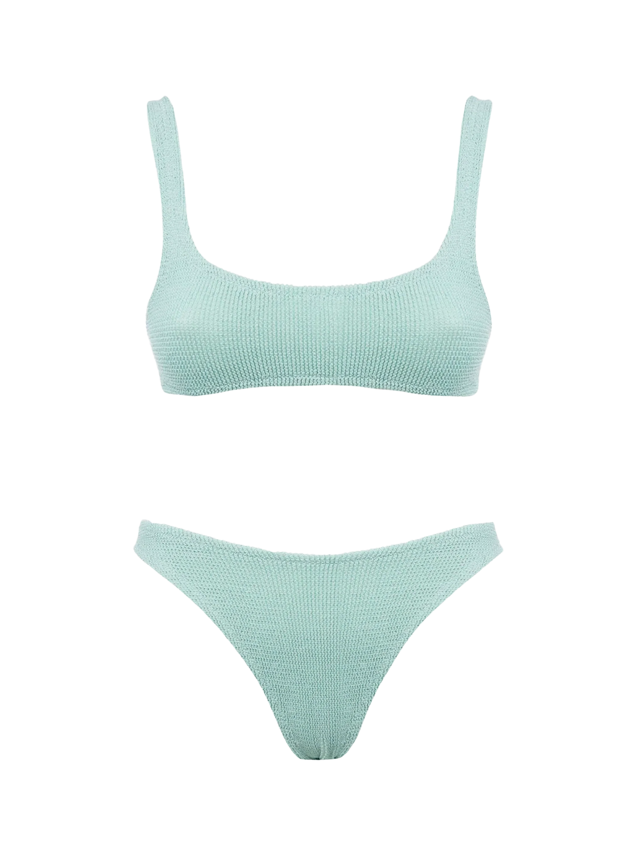 Bikini da donna classico verde salvia in lurex crinkle Naima Elise