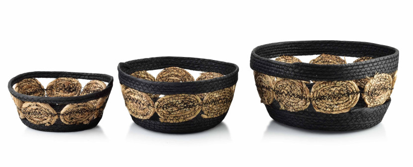 Komplet 3 koszy 30X15cm 27X13cm 21x9cm BALI