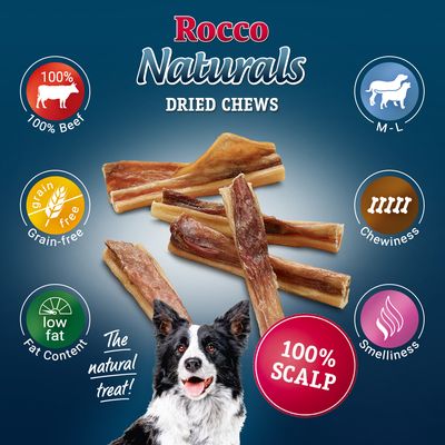 Hrană de mestecat pentru câini Rocco Beef Scalp