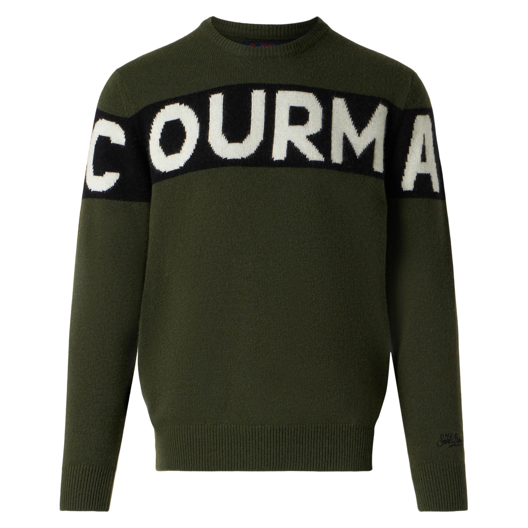 Herentrui van kasjmierblend met Courma-jacquard