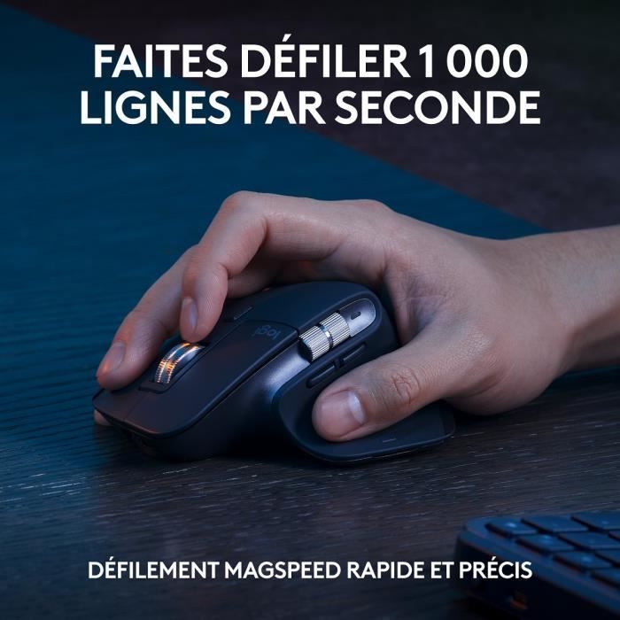 Combo de teclado y ratón inalámbrico - Logitech - MX Keys S - AZERTY - Retroiluminado - Grafito