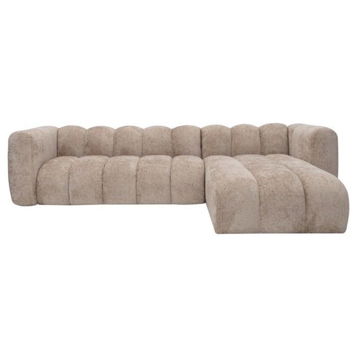 Sofá de canto reversível GRAVITY, de 4 a 5 lugares – Tecido texturizado taupe – 290 cm