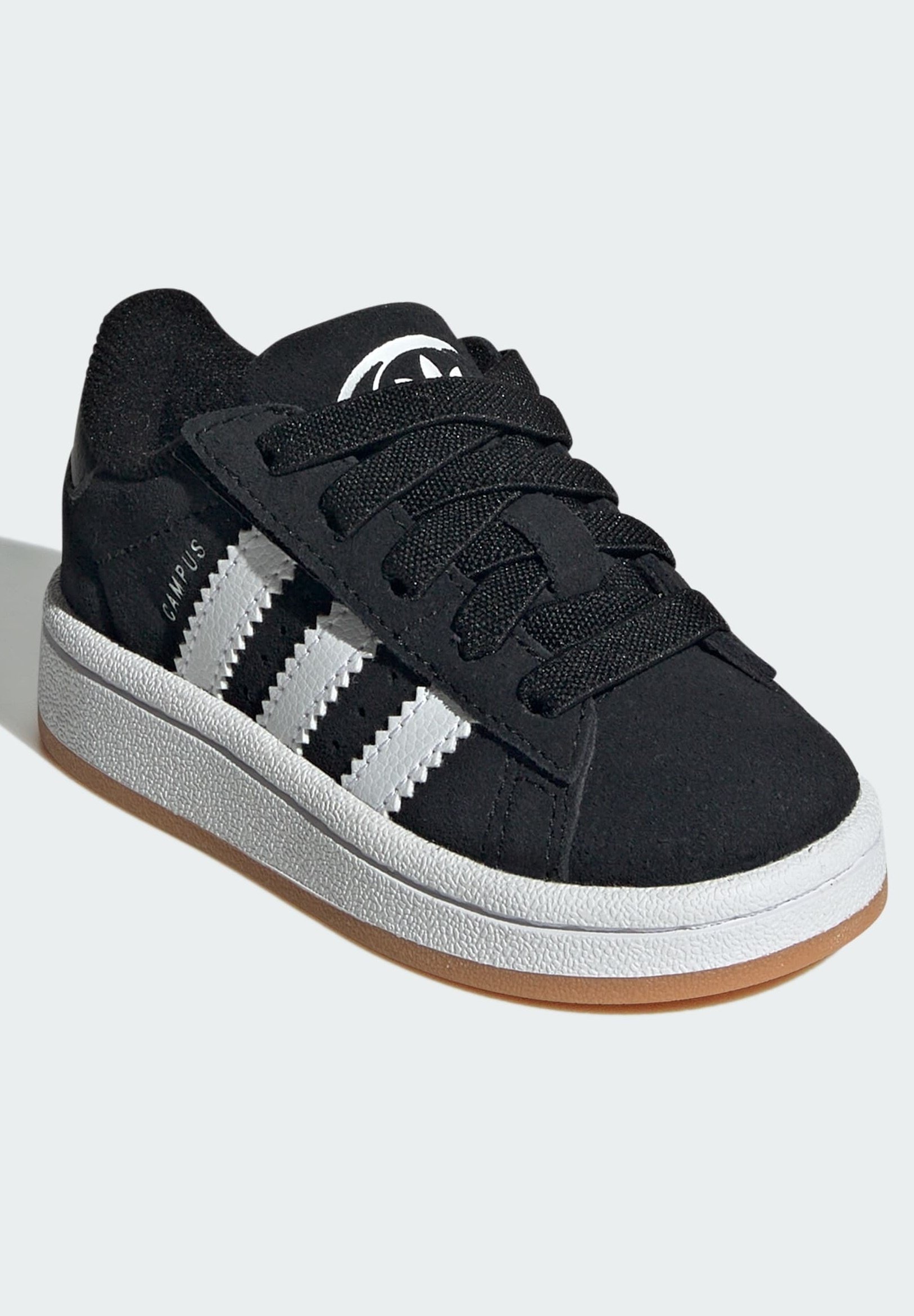 adidas Originals CAMPUS - Sapatinhos infantis - preto e branco com sola de borracha