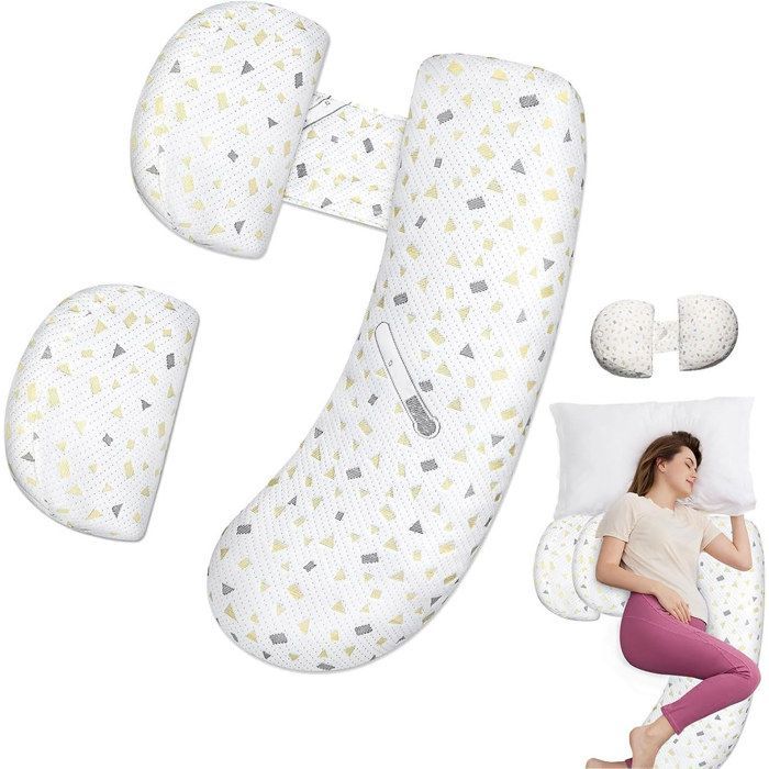 Coussin de Grossesse —Les Hanches, Les Jambes, Oreiller de maternité avec Housse d'oreiller Amovible et réglable