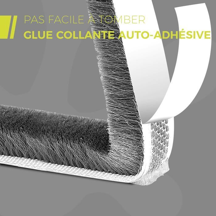 6M Boudin de Porte 9mm (l) x 5mm (H) Bande d'étanchéité autocollante Anti-poussière Coupe-vent Réduction du bruit Boudin de porte