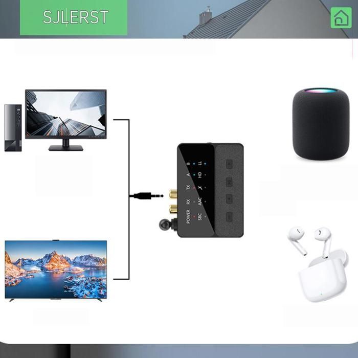 sjlerst récepteur 5.3 Émetteur et Récepteur , Adaptateur de Son sans Fil avec Entrées de Type C AUX video videoprojecteur