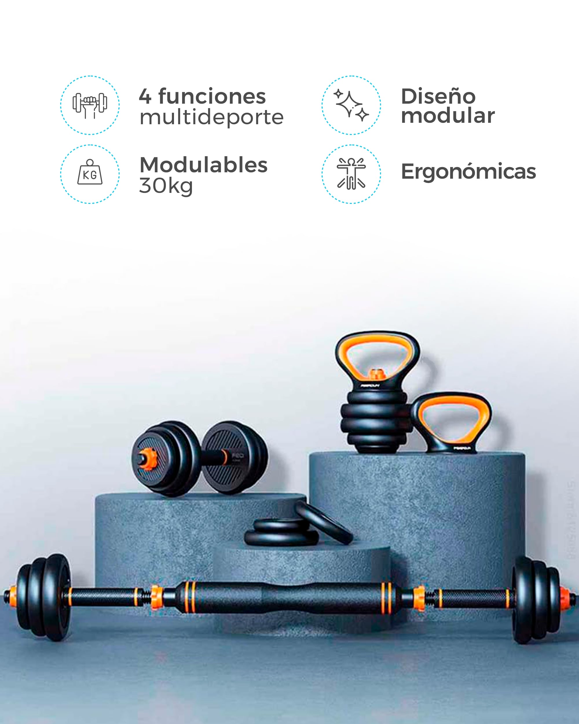 Kit d'haltères, barres et kettlebells Xiaomi de 30 kg