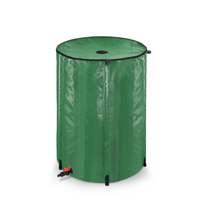 Depósito de agua de lluvia plegable de 200 litros - XMTECH - Verde - Depósito de agua para jardín con grifo de drenaje