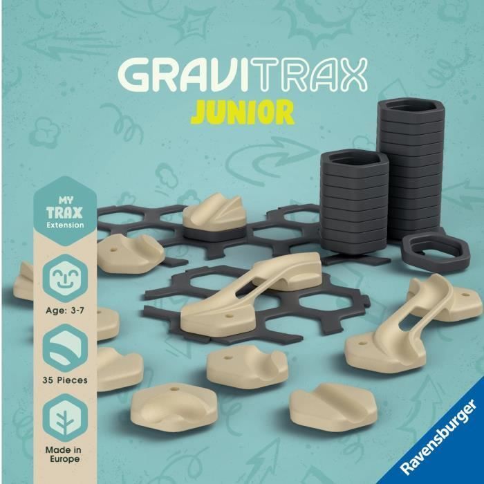 GraviTrax JUNIOR Set d'extension Rails - My Trax 35 pièces - Circuits de billes - dès 3 ans - 27401 - Ravensburger