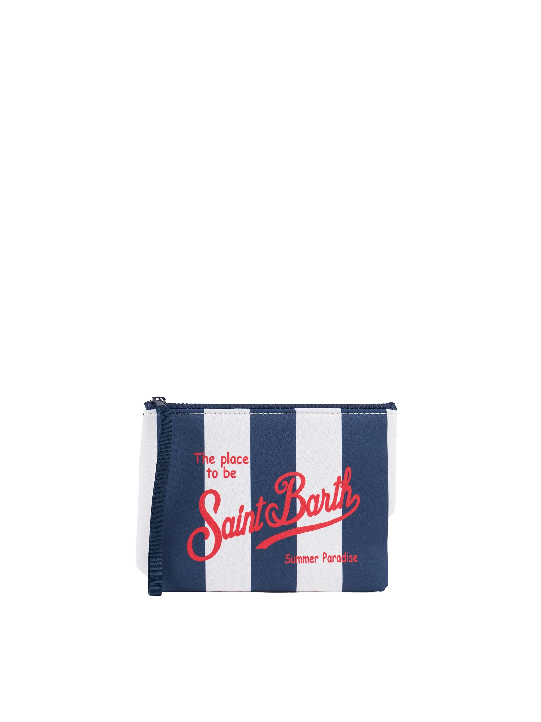 Aline scuba clutch tas met blauwe streepprint