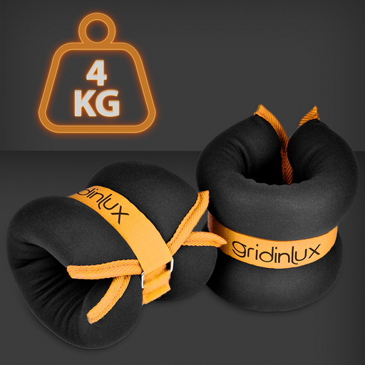 Tornozeleiras e munhequeiras com peso de 4 kg e alça ajustável Gridinlux