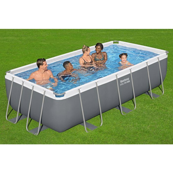 Kit de piscina tubular elevada BESTWAY - Steel Pro Max™ - 404 x 201 x 100 cm - Rectangular + Robot Quartz