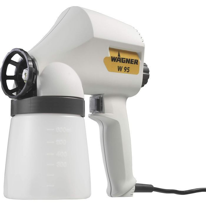 Pulverizador de pintura universal para interiores y exteriores - Para pinturas al agua y con disolvente - Depósito de 600 ml, 70 W, 10 m²/15 min