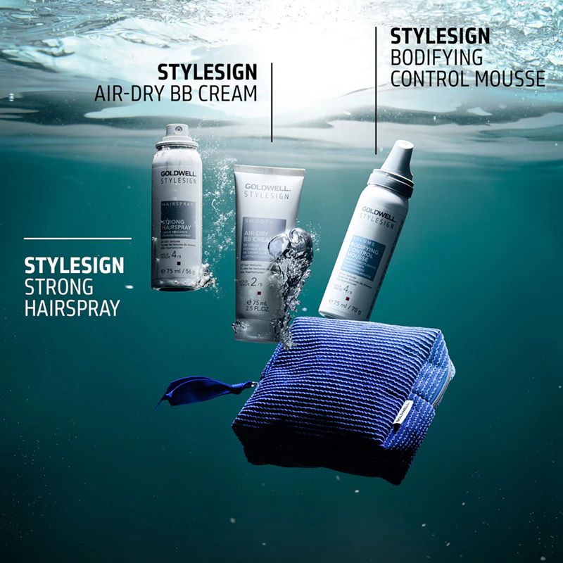 Kit de viagem Goldwell StyleSign para alisar e manter o volume