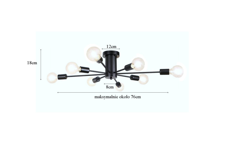 Lampa sufitowa metalowa loft c