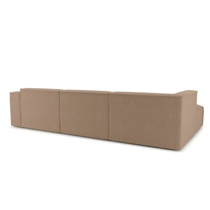 NUNA 5/6-Sitzer Ecksofa mit fester linker Seite aus braunem Cord