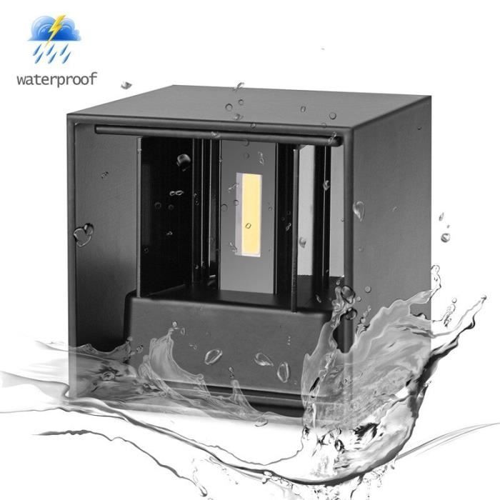 LED wall light - BRAND - 12W - Black body - Adjustable lighting - Outdoor/Indoor